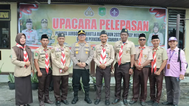 Kapolres Kepulauan Meranti Lepas Puluhan Peserta Jambore Karhutla 2025